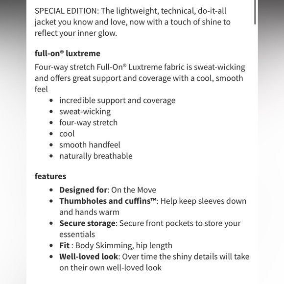 lululemon athletica Define Jacket *Shine - Black size 8 like new - Picture 6 of 15